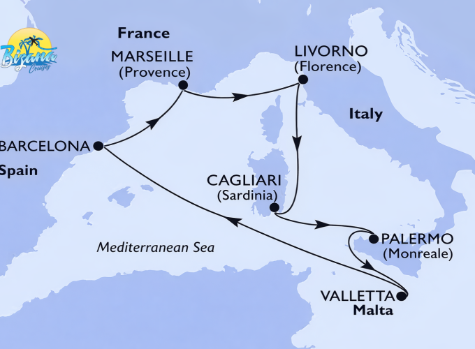 Espagne,France, Italie, Malta